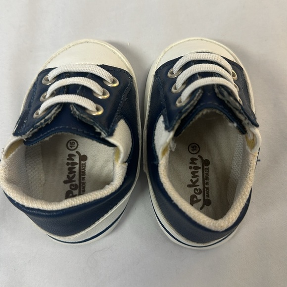 Peknin - Made in Brazil - baby/newborn crib shoes with elastic laces. Size 0 - Picture 6 of 8